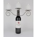 Metrotex Designs Metrotex Designs 29074 Wine Bottle Triple Pillar Candleholder-Pewter Powder Coat Finish 29074